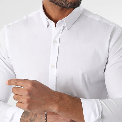 LBO - Slim Fit 112 Camisa Manga Larga Blanca