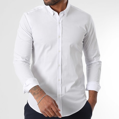 LBO - Slim Fit 112 Camisa Manga Larga Blanca