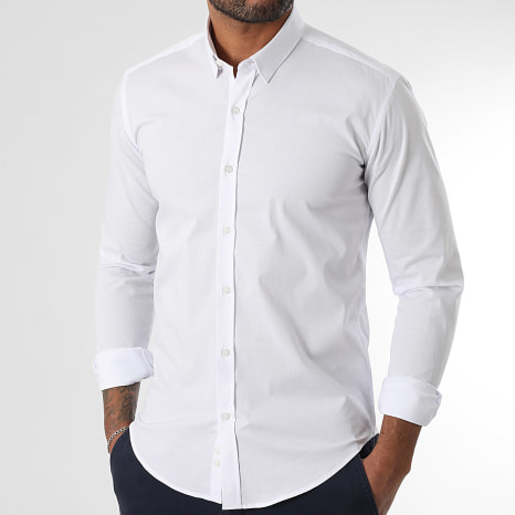 LBO - Slim Fit 112 Camisa Manga Larga Blanca