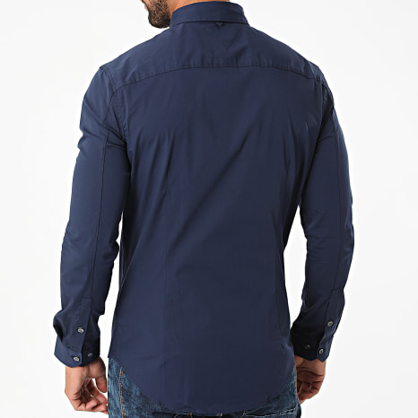 Tommy Jeans - TJM Original Stretch 4405 Camisa azul marino de manga larga