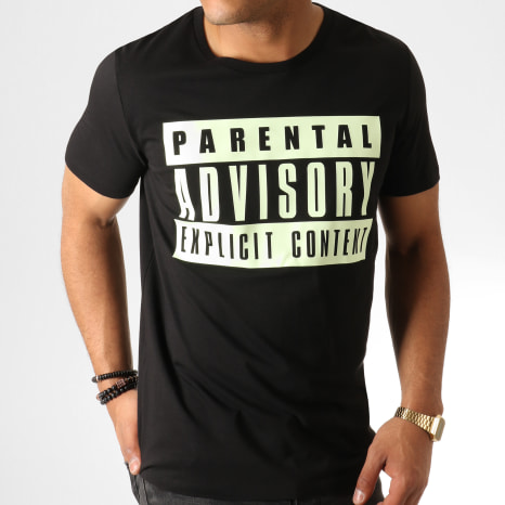 Parental Advisory - Tee Shirt Glow In The Dark Noir
