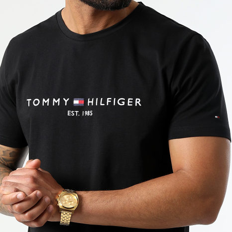 Tommy Hilfiger - Tee Shirt Slim Core Tommy Logo 1465 Noir