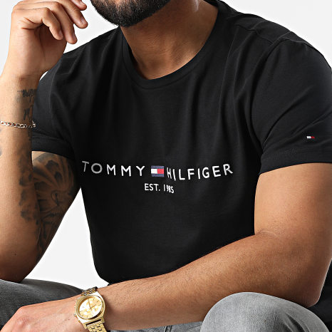 Tommy Hilfiger - Tee Shirt Slim Core Tommy Logo 1465 Noir