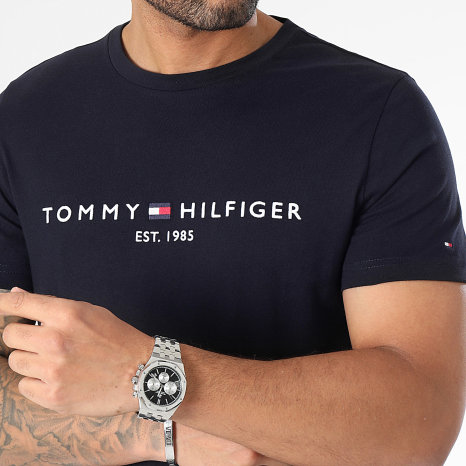 Tommy Hilfiger - Tee Shirt Slim Core Tommy Logo 1465 Bleu Marine