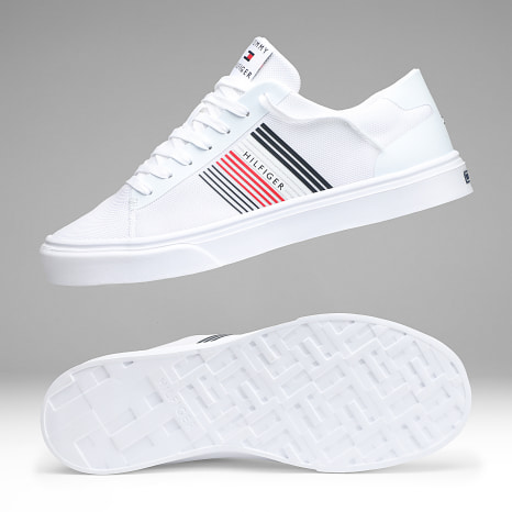 Tommy Hilfiger - Baskets Lightweight Stripes Knit 2836 Blanc