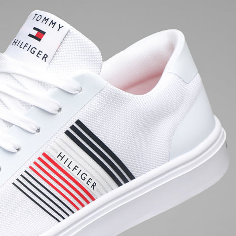Tommy Hilfiger - Baskets Lightweight Stripes Knit 2836 Blanc