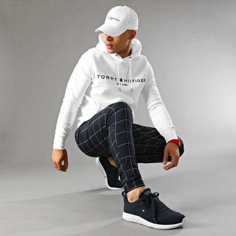 Frilivin - Pantalones de cuadros azul marino