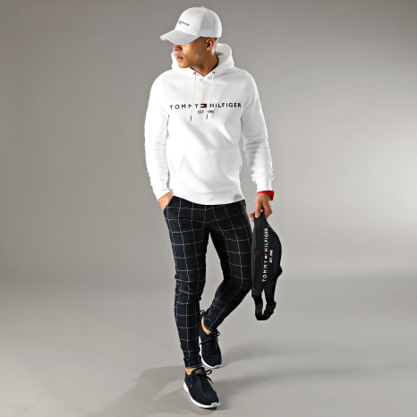 Frilivin - Pantalones de cuadros azul marino