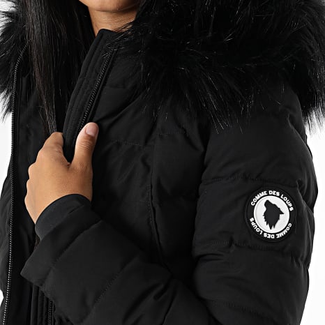 Comme Des Loups - Women's Budapest Black Fur Hooded Warming Down Jacket