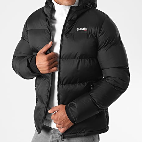 Schott NYC - Hooded Puffer Jacket Idaho Black