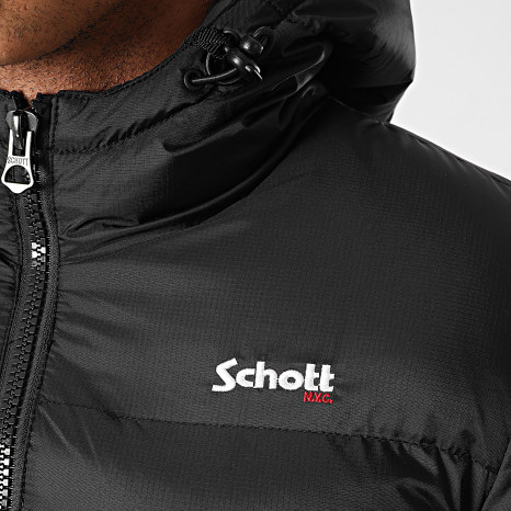 Schott NYC - Hooded Puffer Jacket Idaho Black