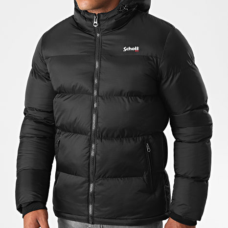 Schott NYC - Hooded Puffer Jacket Idaho Black