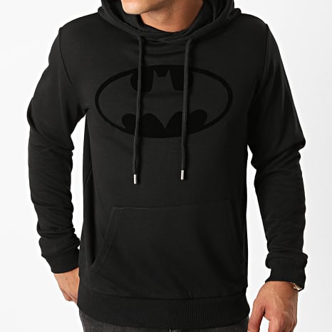 Batman - Sudadera Con Capucha De Terciopelo Con Logotipo De Batman Negro Negro