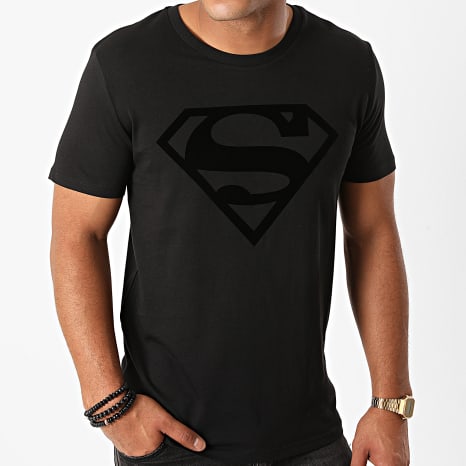 Warner - Camiseta Terciopelo Logo Superman Negro Negro