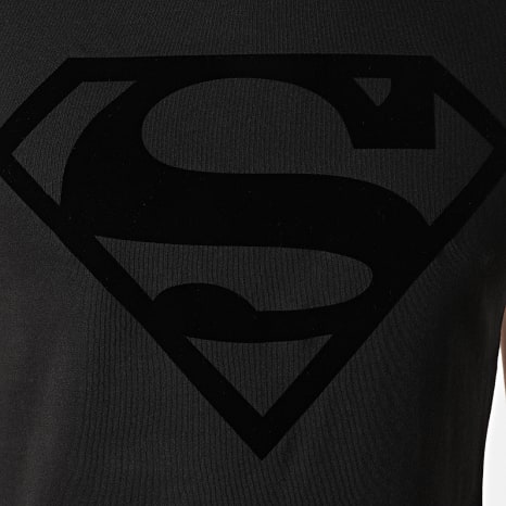 Warner - Camiseta Terciopelo Logo Superman Negro Negro