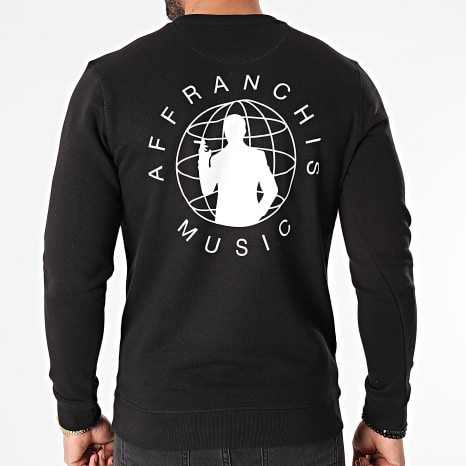Fianso - Sudadera de cuello redondo con silueta en la espalda Negro