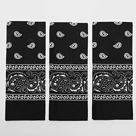Urban Classics - Set Of 3 Black Bandanas