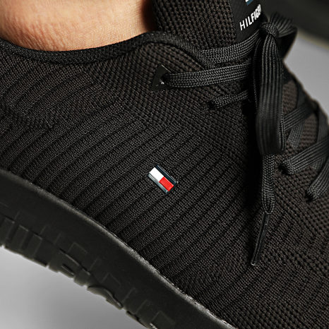 Tommy Hilfiger - Baskets Corporate Knit Rib Runner 2838 Noir