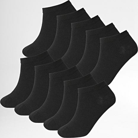 LBO - Lot De 10 Paires De Chaussettes Courtes 0009 Noir