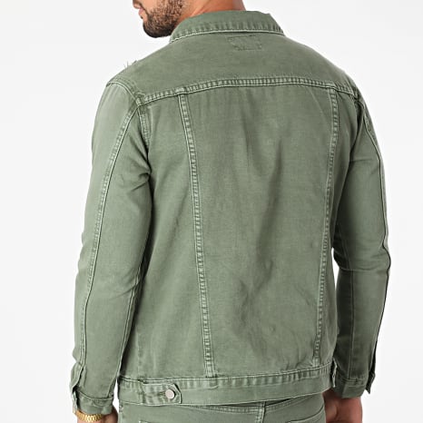 Frilivin - Conjunto super slim de chaqueta y vaqueros verde caqui