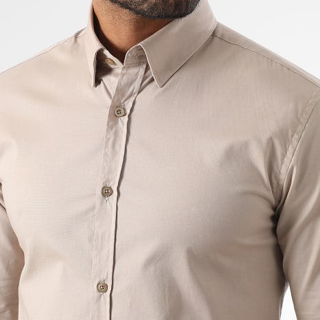 LBO - Chemise Manches Longues Slim Fit 1844 Beige