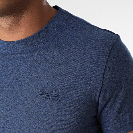 Superdry - Camiseta con bordado de logotipo vintage M1011245A azul marino jaspeado