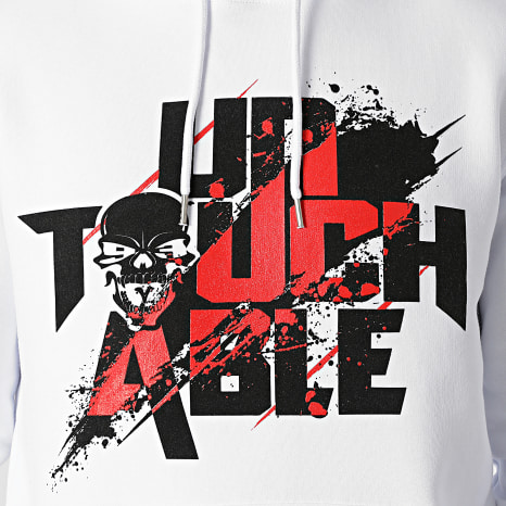 Mac Tyer Untouchable - Sweat Capuche Splatter Blanc Noir Rouge