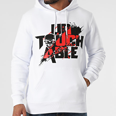 Mac Tyer Untouchable - Sweat Capuche Splatter Blanc Noir Rouge