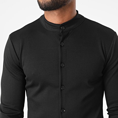 Frilivin - Conjunto negro de camisa de manga larga y pantalón