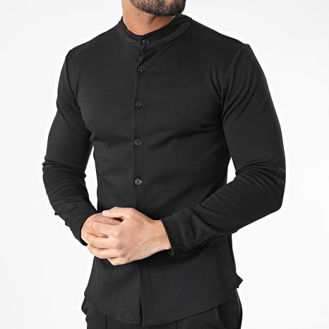 Frilivin - Conjunto negro de camisa de manga larga y pantalón
