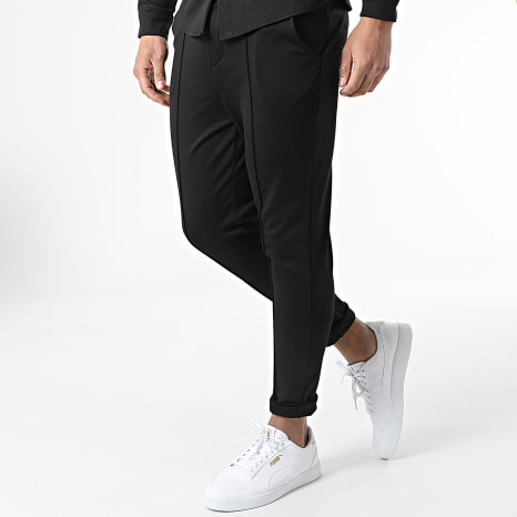 Frilivin - Conjunto negro de camisa de manga larga y pantalón