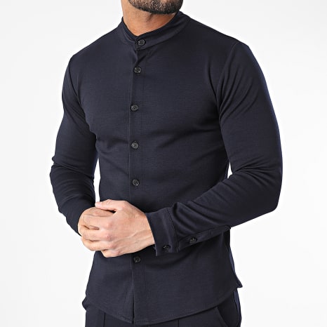 Frilivin - Ensemble Chemise Manches Longues Pantalon Bleu Marine