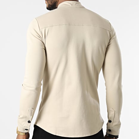 Frilivin - Camisa de manga larga beige oscuro