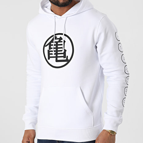 Manga - Kame Kanji Felpa con cappuccio bianco nero