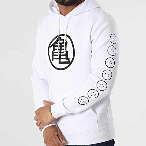 Manga - Kame Kanji Felpa con cappuccio bianco nero