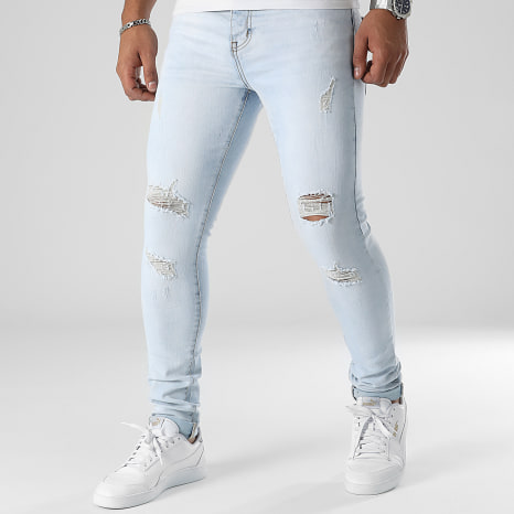 LBO - Jeans Skinny Fit Con Rotos 0048 Azul Lavado LBO - Jeans Skinny Fit Con Rotos 0048 Azul Lavado