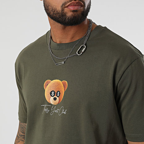 Teddy Yacht Club - Tee Shirt Oversize Large Cash Is King Khaki Green