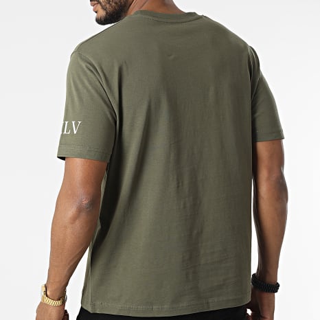 Luxury Lovers - Camiseta Oversize Large Roses Verde Caqui Blanco
