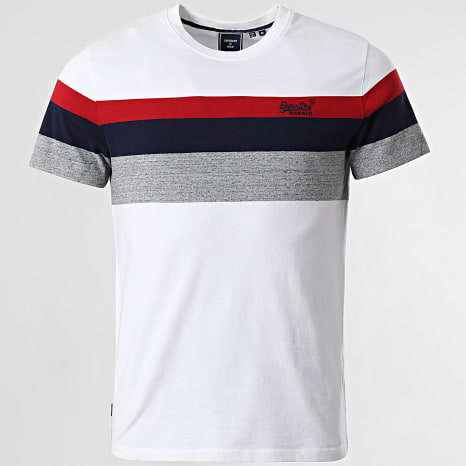 Superdry - Camiseta OL Classic YD Stripe M1011513A Blanco