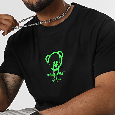 Teddy Yacht Club - Tee Shirt Oversize Large Art Series Marker Black Green Fluo