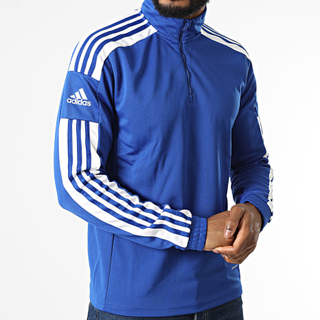 Adidas Sportswear - Sweat Col Zippé A Bandes GP6475 Bleu Roi
