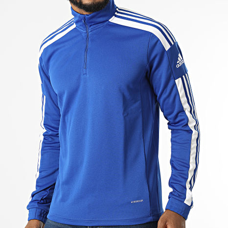 Adidas Sportswear - Sweat Col Zippé A Bandes GP6475 Bleu Roi