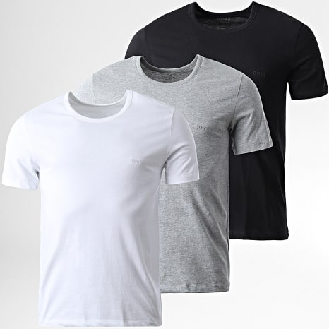 BOSS - Lot De 3 Tee Shirts Classic 50475284 Blanc Noir Gris Chiné