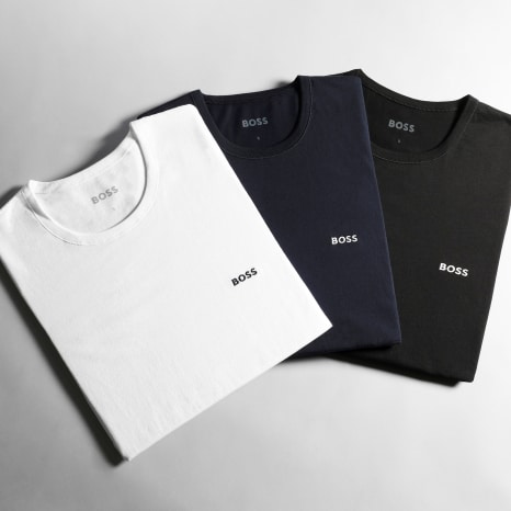 BOSS - Lot De 3 Tee Shirts Classic 50475284 Blanc Noir Bleu Marine