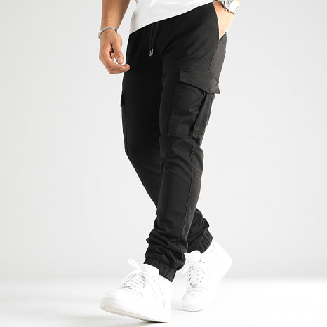 LBO - 2713 Pantaloni cargo neri dal taglio regolare