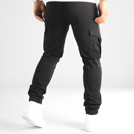 LBO - 2713 Pantaloni cargo neri dal taglio regolare