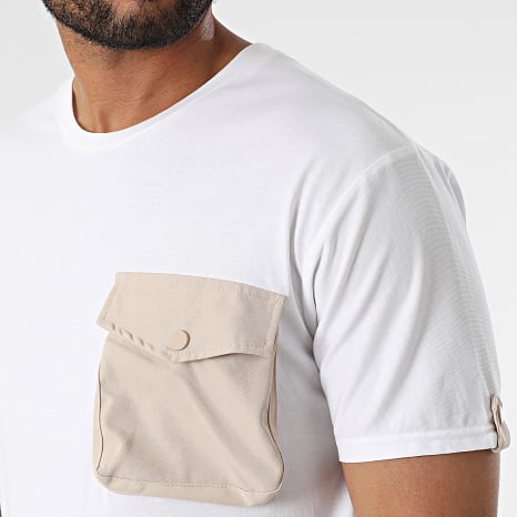 Fusional - Tee Shirt Poche T8814 Blanc Beige