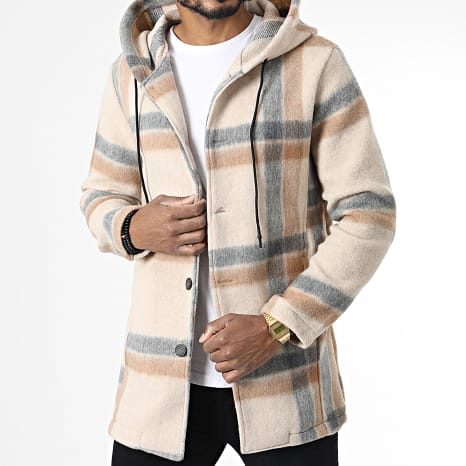 Uniplay - Abrigo Capucha A Cuadros UY902 Beige