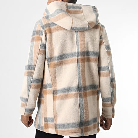 Uniplay - Abrigo Capucha A Cuadros UY902 Beige