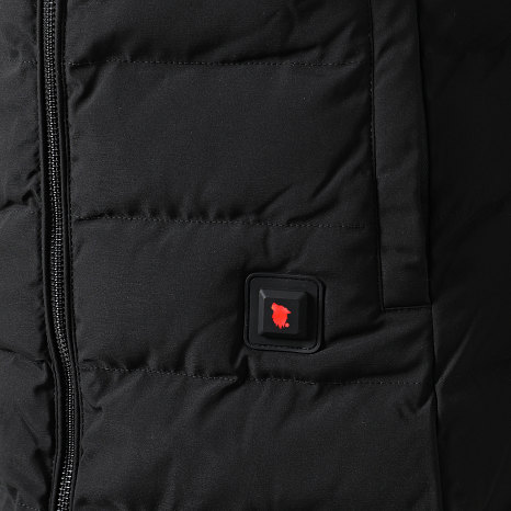 Comme Des Loups - Chaquetón Calentador con Capucha y Piel para Mujer Estocolmo Negro Blanco
